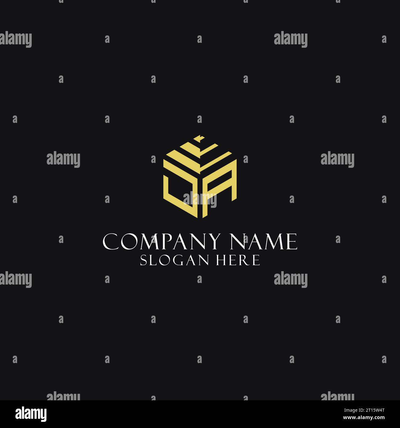 JA monogramme initial avec logo de forme hexagonale, inspiration de conception de logo géométrique créatif Illustration de Vecteur