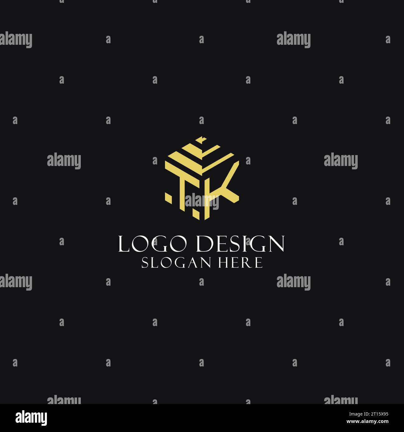 Monogramme initial TK avec logo de forme hexagonale, inspiration de conception de logo géométrique créatif Illustration de Vecteur