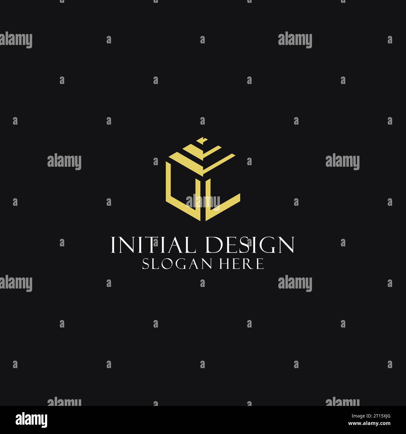 Monogramme initial UL avec logo de forme hexagonale, inspiration de conception de logo géométrique créatif Illustration de Vecteur