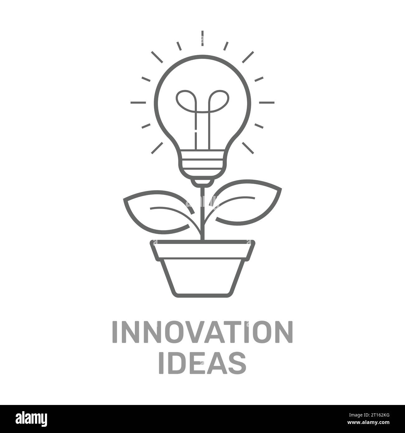 Concept créatif vectoriel dans le style de la ligne. Ampoule poussant à partir du pot de fleurs. Concept d'idée d'innovation. Innovations technologiques. Contour modifiable. EPS Illustration de Vecteur