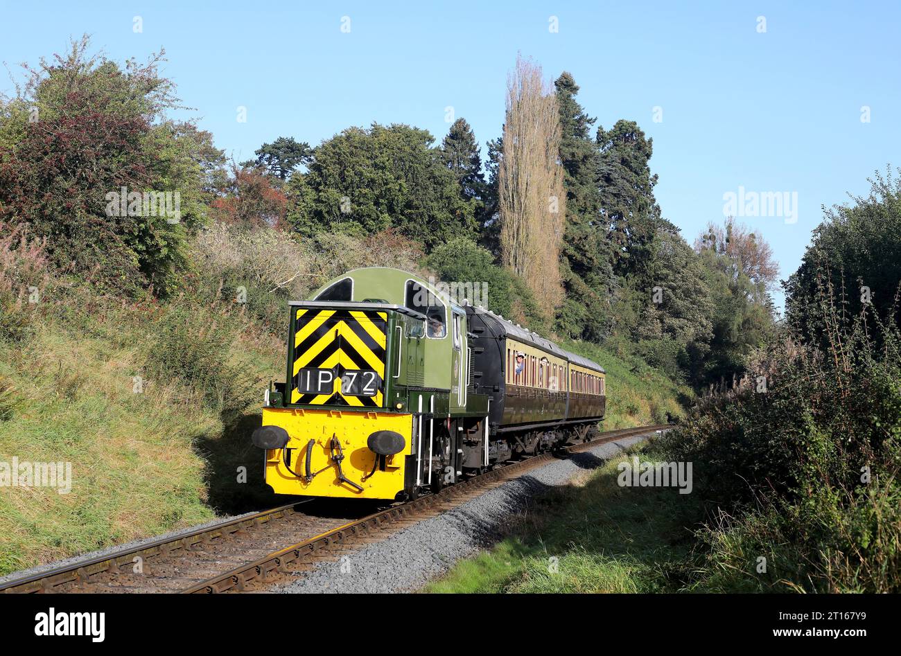 D9551 dirige le service de navette à travers Oldbury Cutting le 29.9,23. Banque D'Images