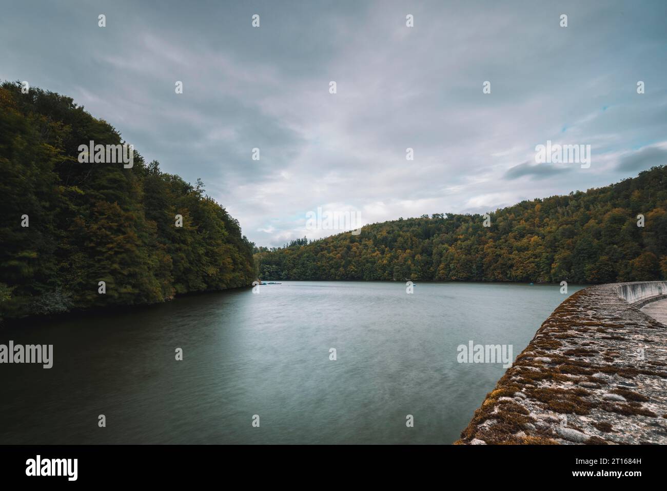 Réservoir de Dobra avec barrage, Rastenfeld, Basse-Autriche, Autriche Banque D'Images
