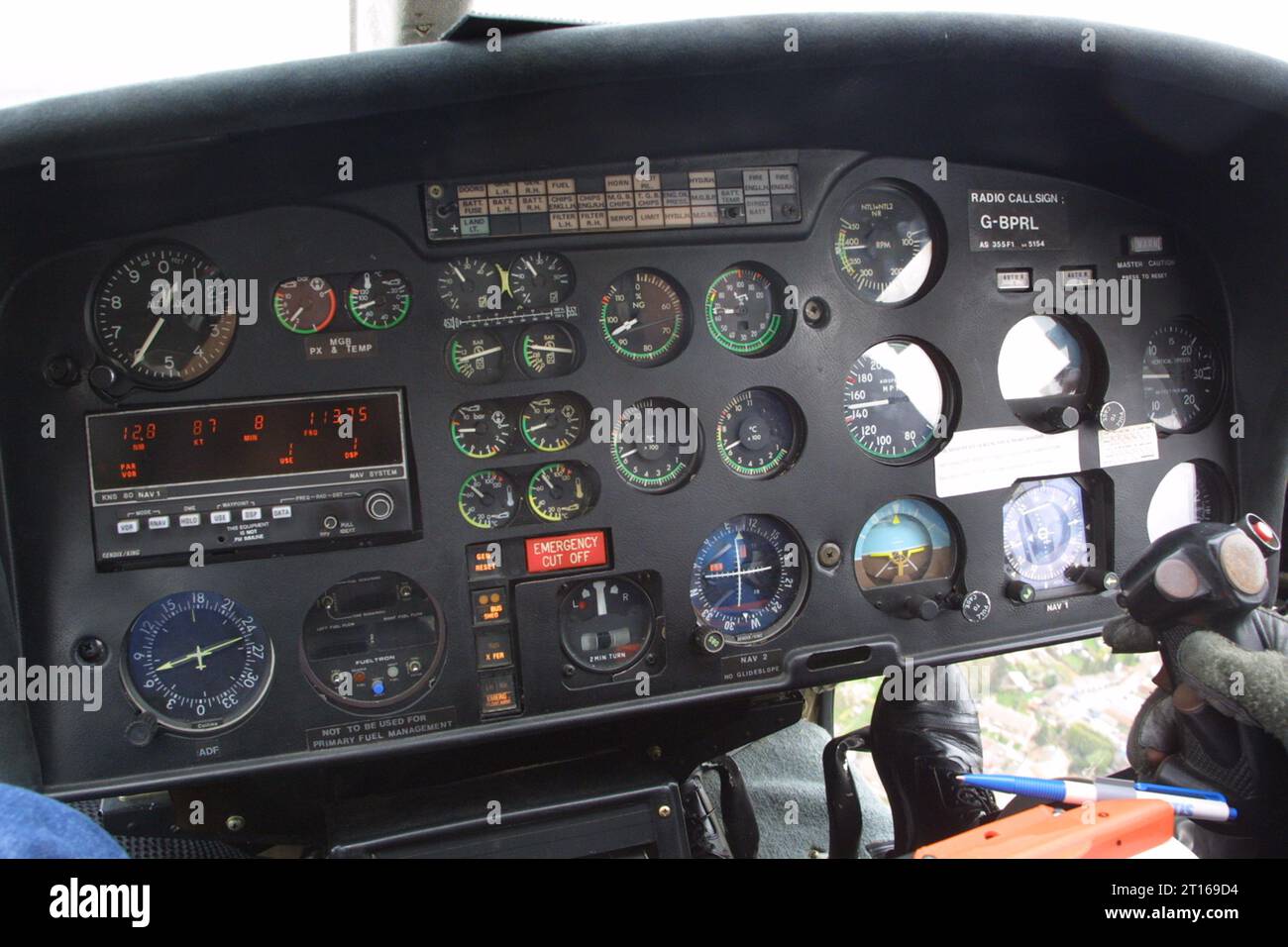 Eurocopter AS355 écureuil 2 cockpit d'hélicoptère Banque D'Images