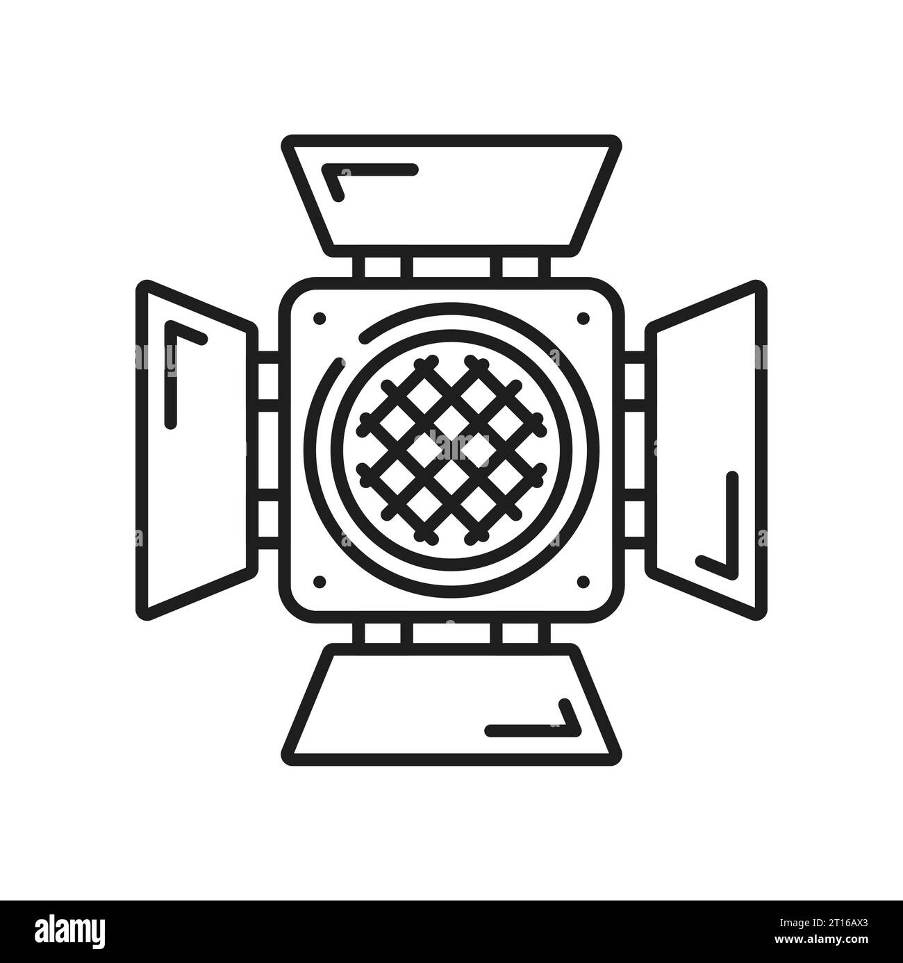 Projecteur de cinéma film isolé et icône de production de films. Caméra d'enregistrement vectoriel, équipement multimédia de l'industrie du cinéma, technologie d'enregistrement de cinéma Illustration de Vecteur