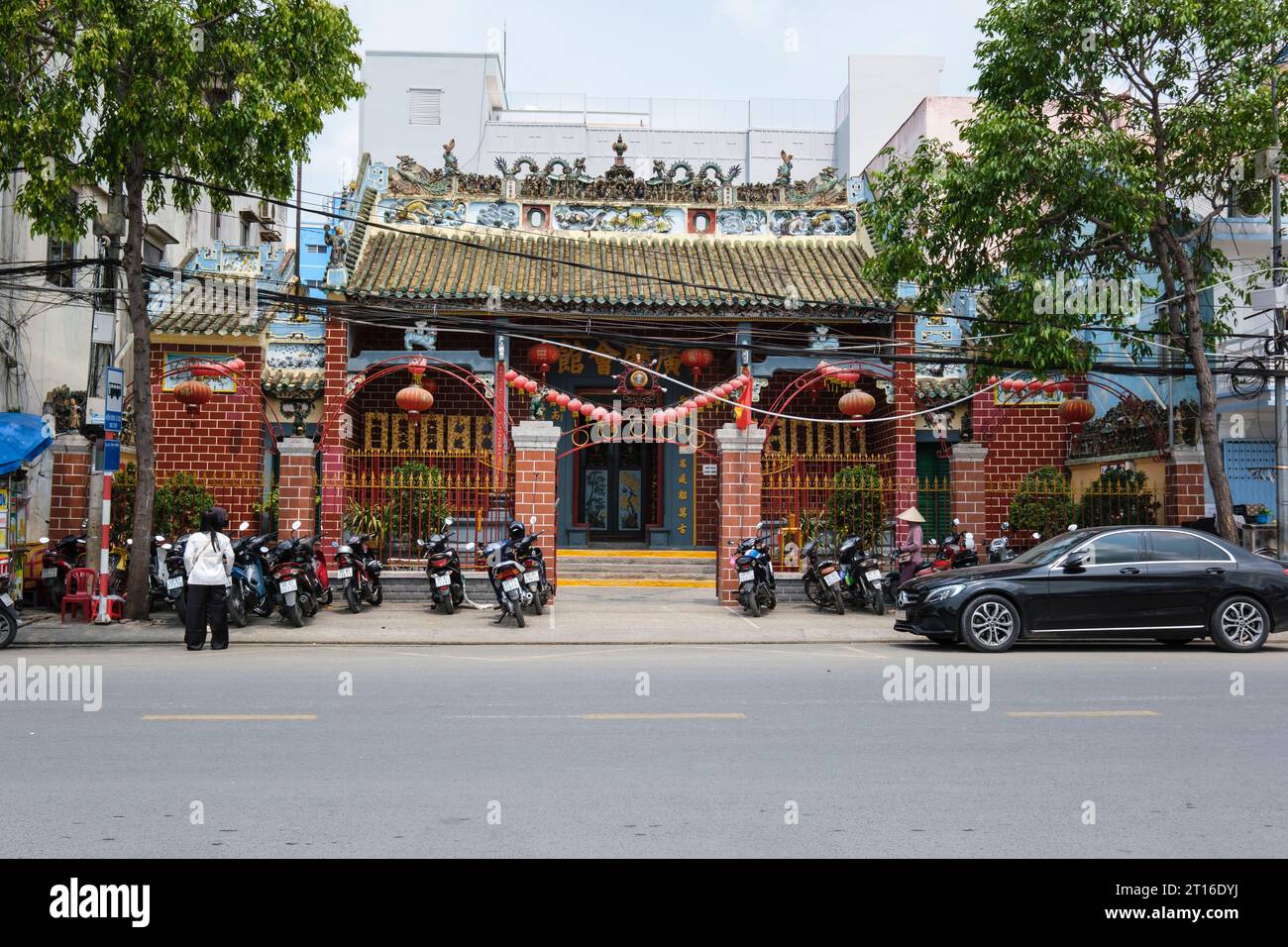 CAN Tho, Vietnam. Entrée au temple ONG (Chua ONG), un temple chinois au Vietnam. Banque D'Images