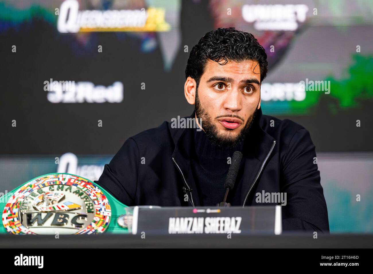 LONDRES, ROYAUME-UNI. 11 octobre 23. Hamzah Sheeran lors de Sheeraz vs Williams - Undercard Conférence de presse à Bloomsbury Ballroom le mercredi 11 octobre 2023 à LONDRES, ANGLETERRE. Crédit : Taka G Wu/Alamy Live News Banque D'Images