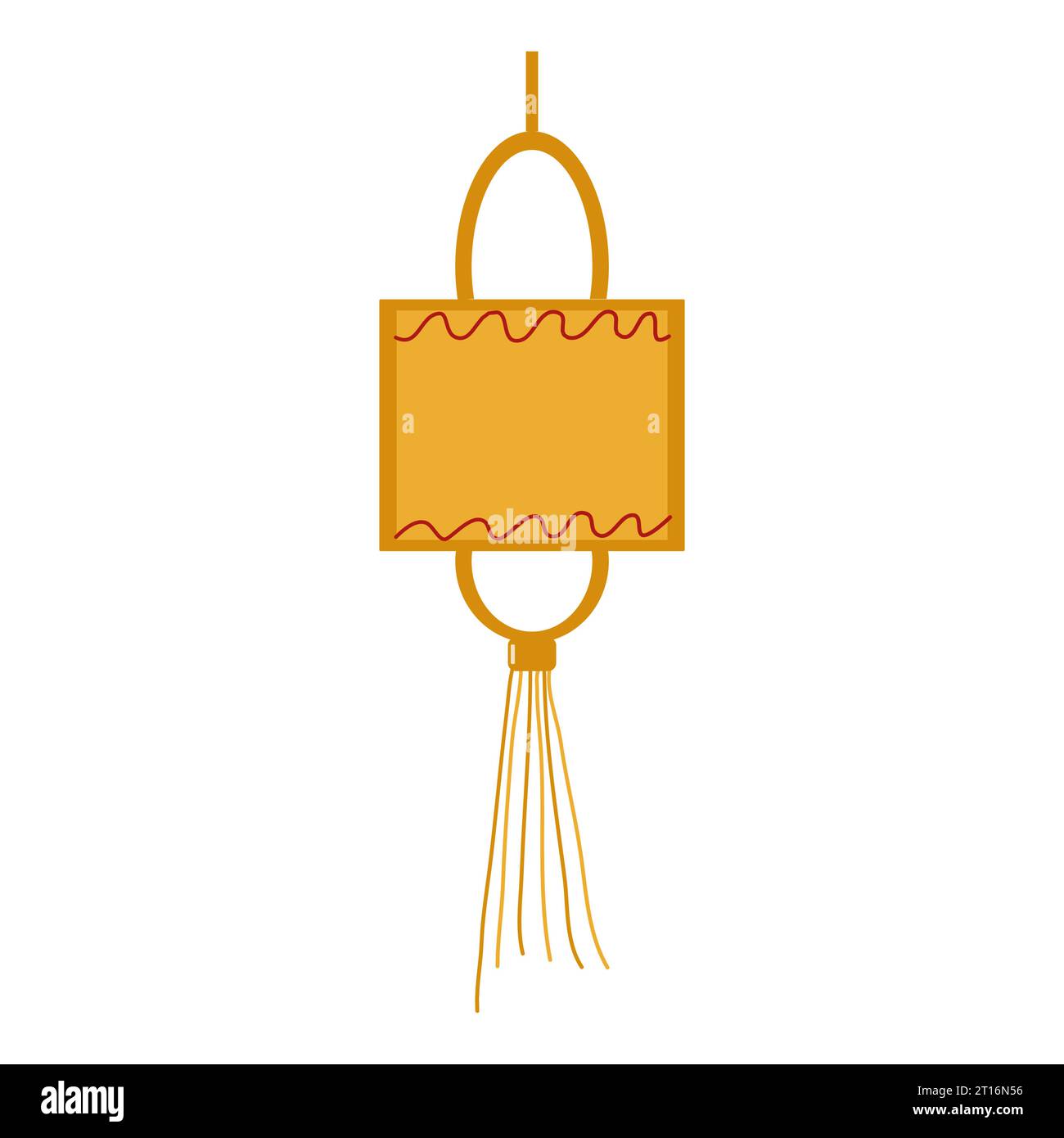 Lanterne chinoise festive. Carré avec frange. Concevez un flyer, bannière. Illustration vectorielle Illustration de Vecteur