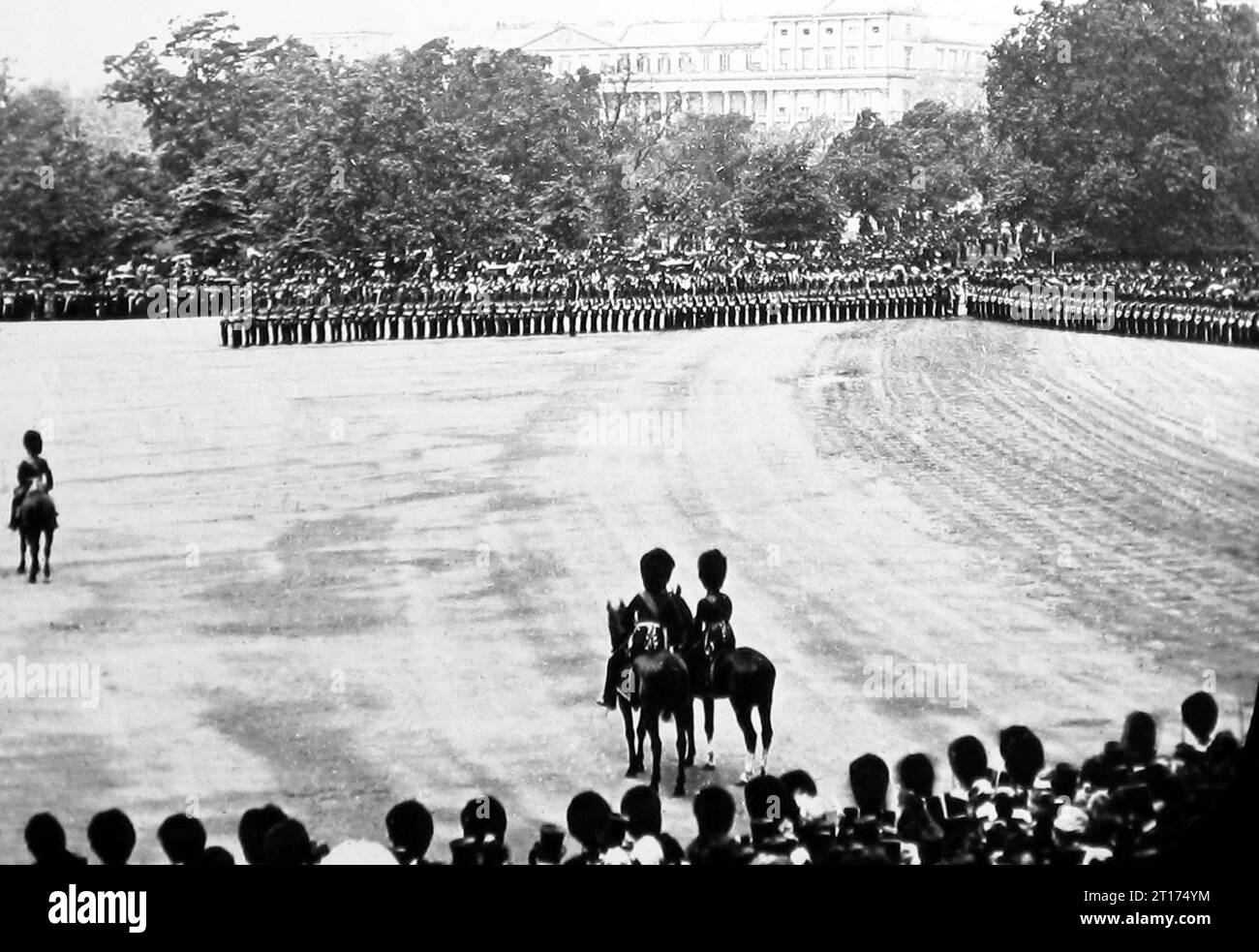 Parade d'anniversaire de la reine Victoria, parade des gardes à cheval, Londres, période victorienne Banque D'Images