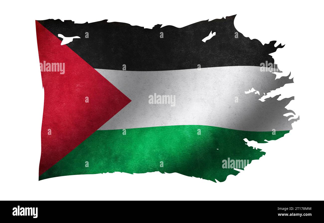 Illustration de drapeau de pays sale et déchiré / Palestine Banque D'Images