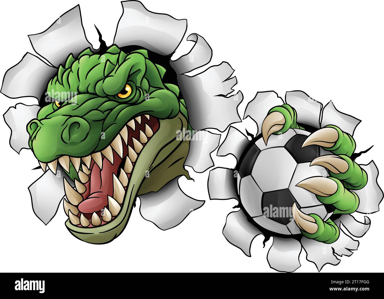 Crocodile Dinosaur Alligator Soccer Mascot Illustration de Vecteur
