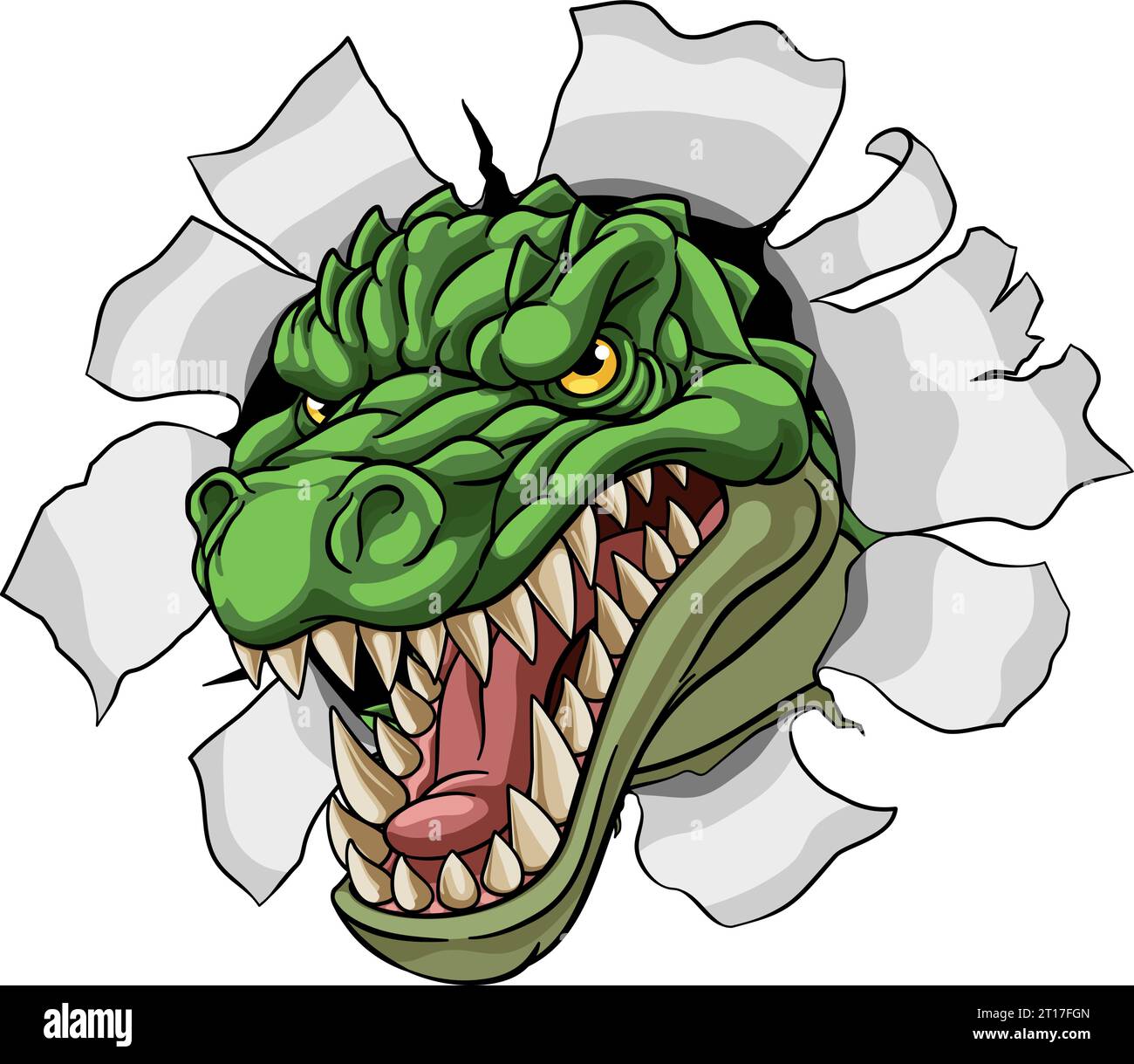 Dinosaure Crocodile Alligator Lizard Mascot Sports Mascot Illustration de Vecteur
