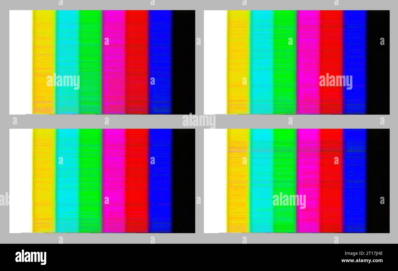 barres de couleur rétro de bruit tv isolées sur fond neutre Banque D'Images