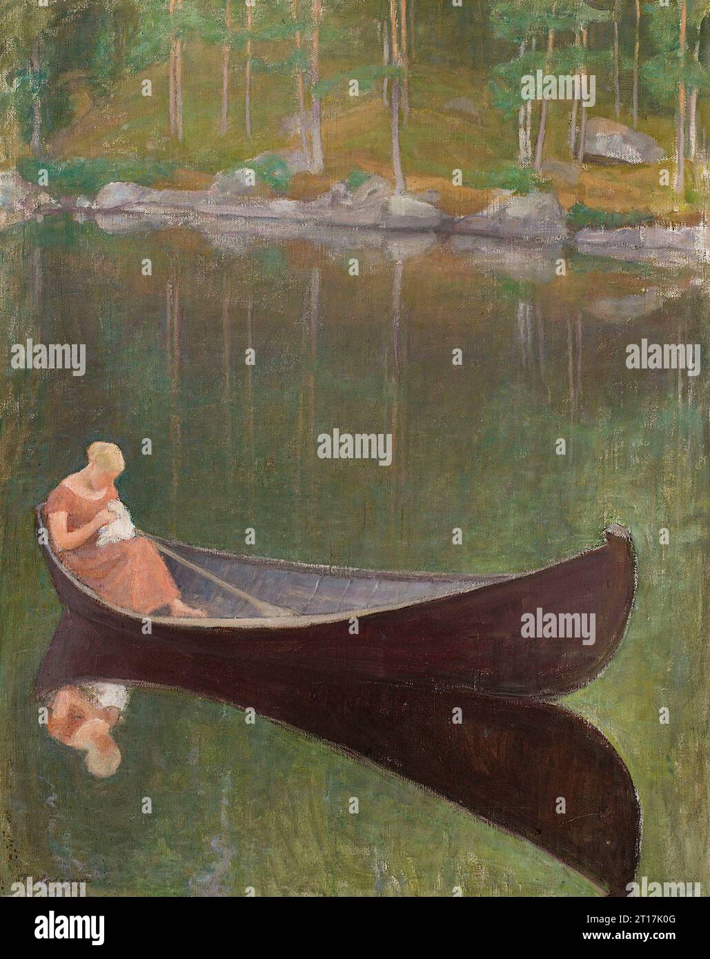 Pekka Halonen - Femme dans un bateau - 1924 Banque D'Images