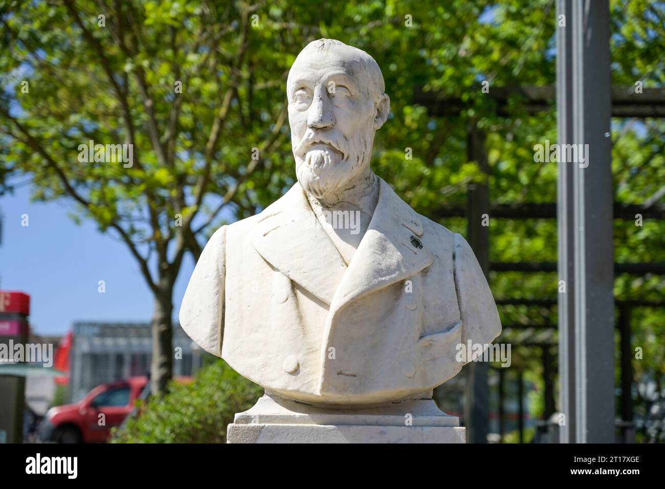 Büste Heinrich von Stephan, Westerland, Sylt, Schleswig-Holstein, Deutschland Banque D'Images