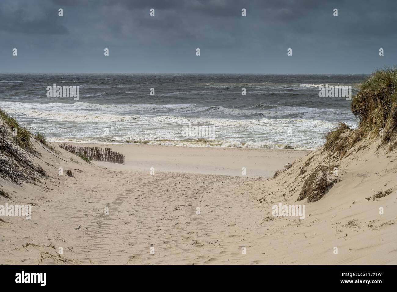 Aussichtspunkt Milchstraße, Wellen, Sturm, Strand, Nordsee, Hörnum, Sylt, Schleswig-Holstein, Deutschland Banque D'Images