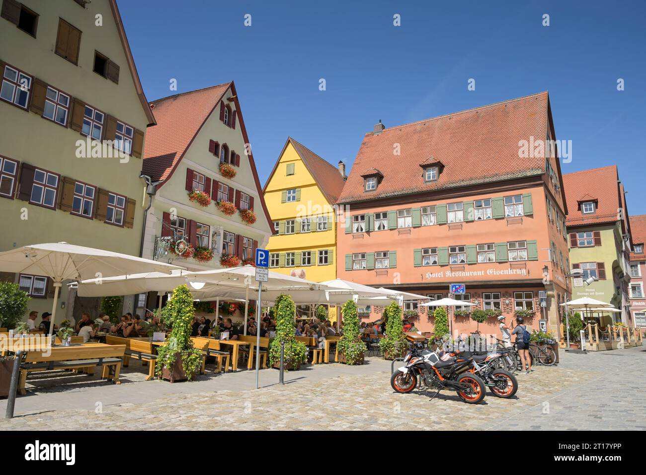 Altbauten, Weinmarkt, Altstadt, Dinkelsbühl, Franken, Bayern, Deutschland Banque D'Images