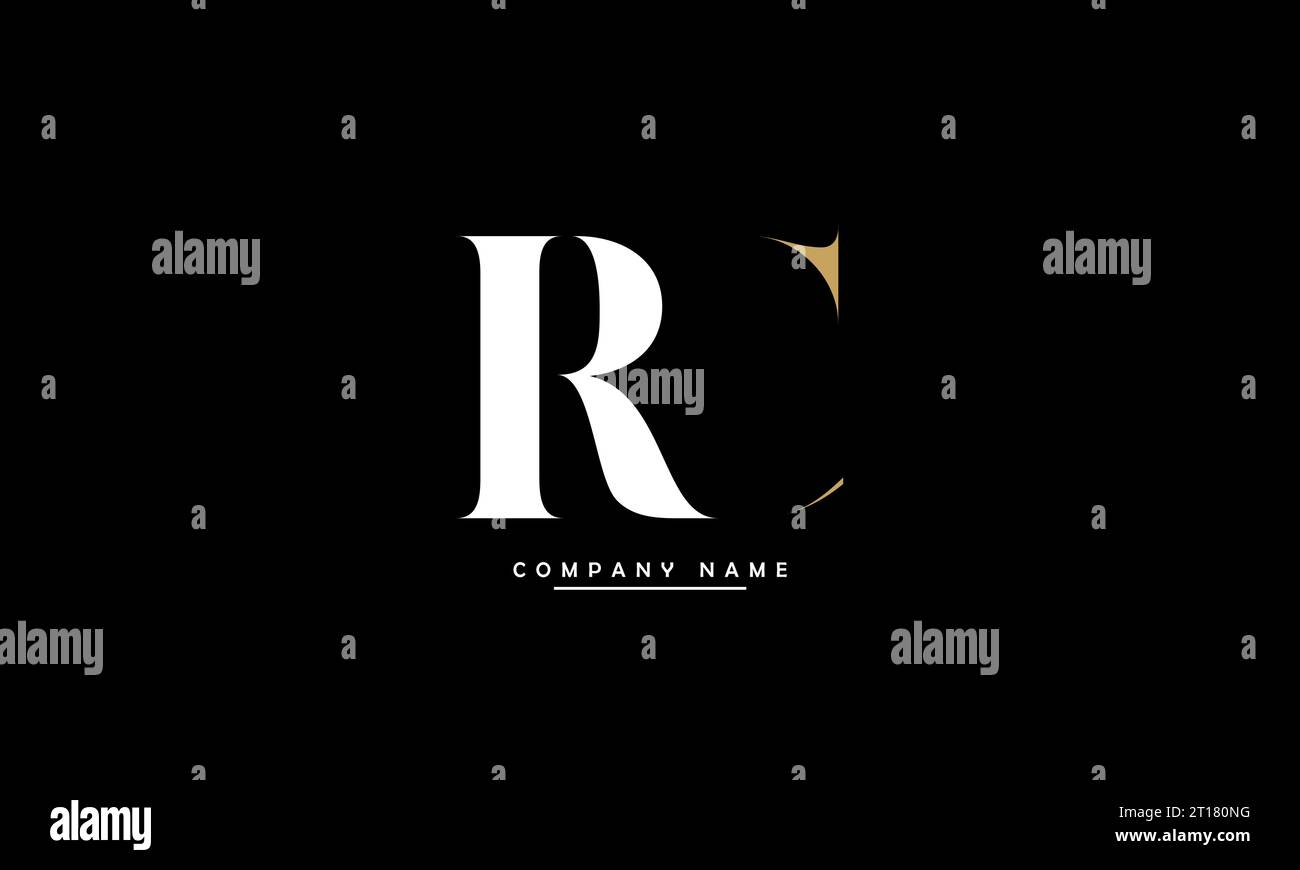 Monogramme du logo des lettres abstraites CR, RC Illustration de Vecteur