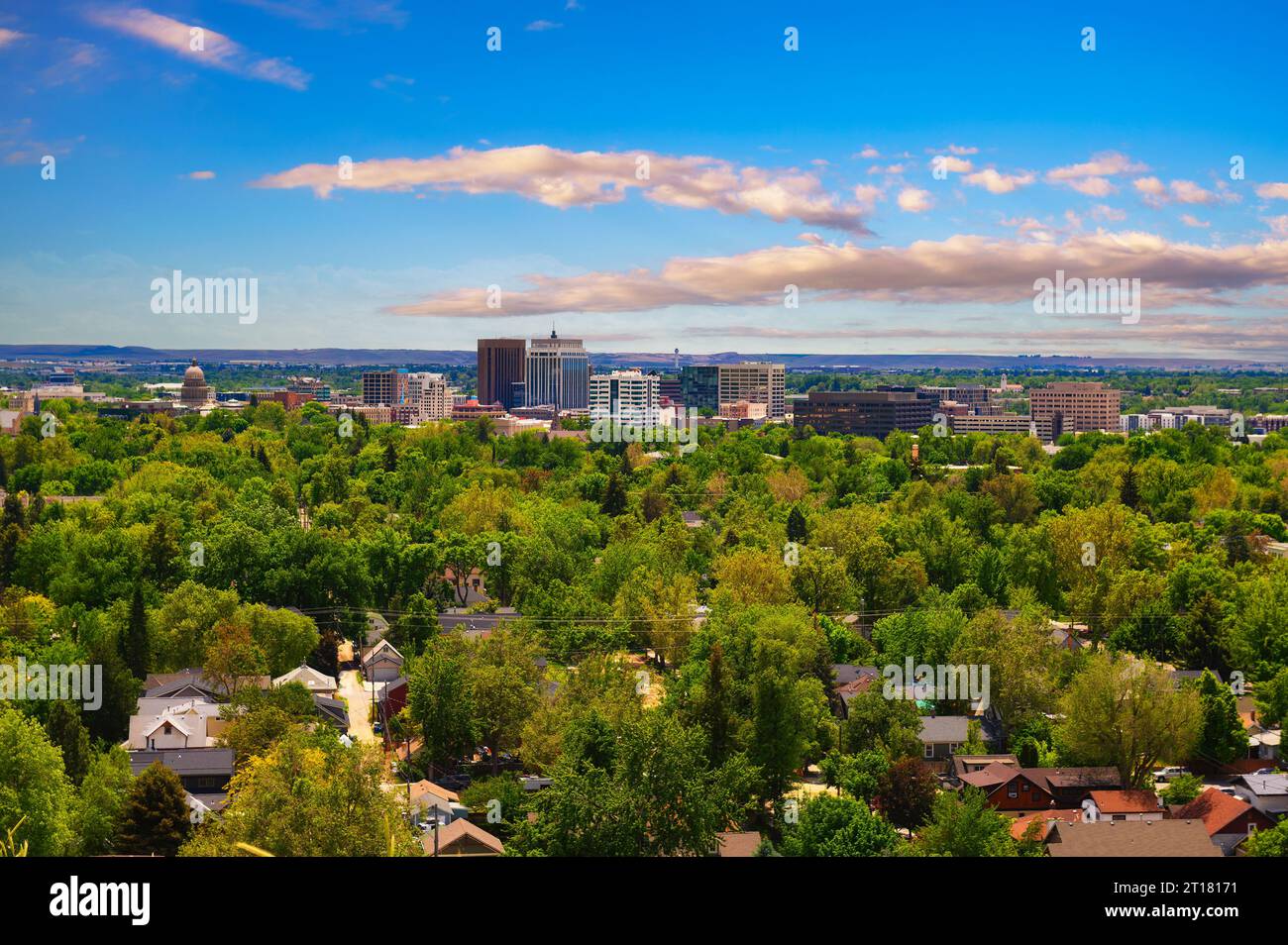 Skyline de Boise dans l'Idaho, vue depuis Camell's Back Park Banque D'Images