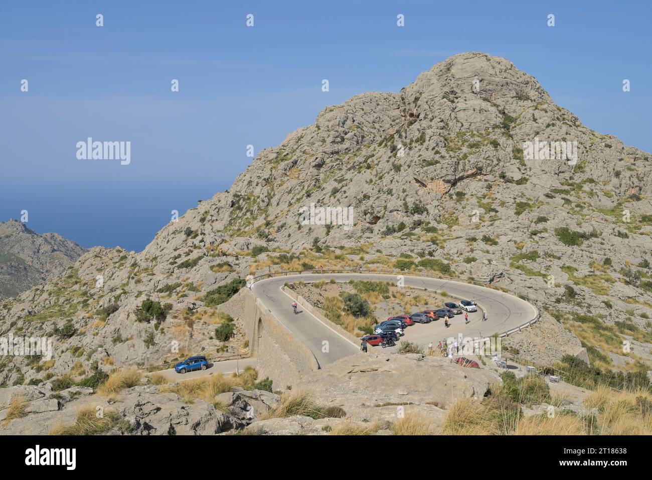 Krawattenknoten nus de sa Corbata, Serpentinenstraße sa Calobra ma-2141, Serra de Tramuntana, Majorque, Espagnol Banque D'Images