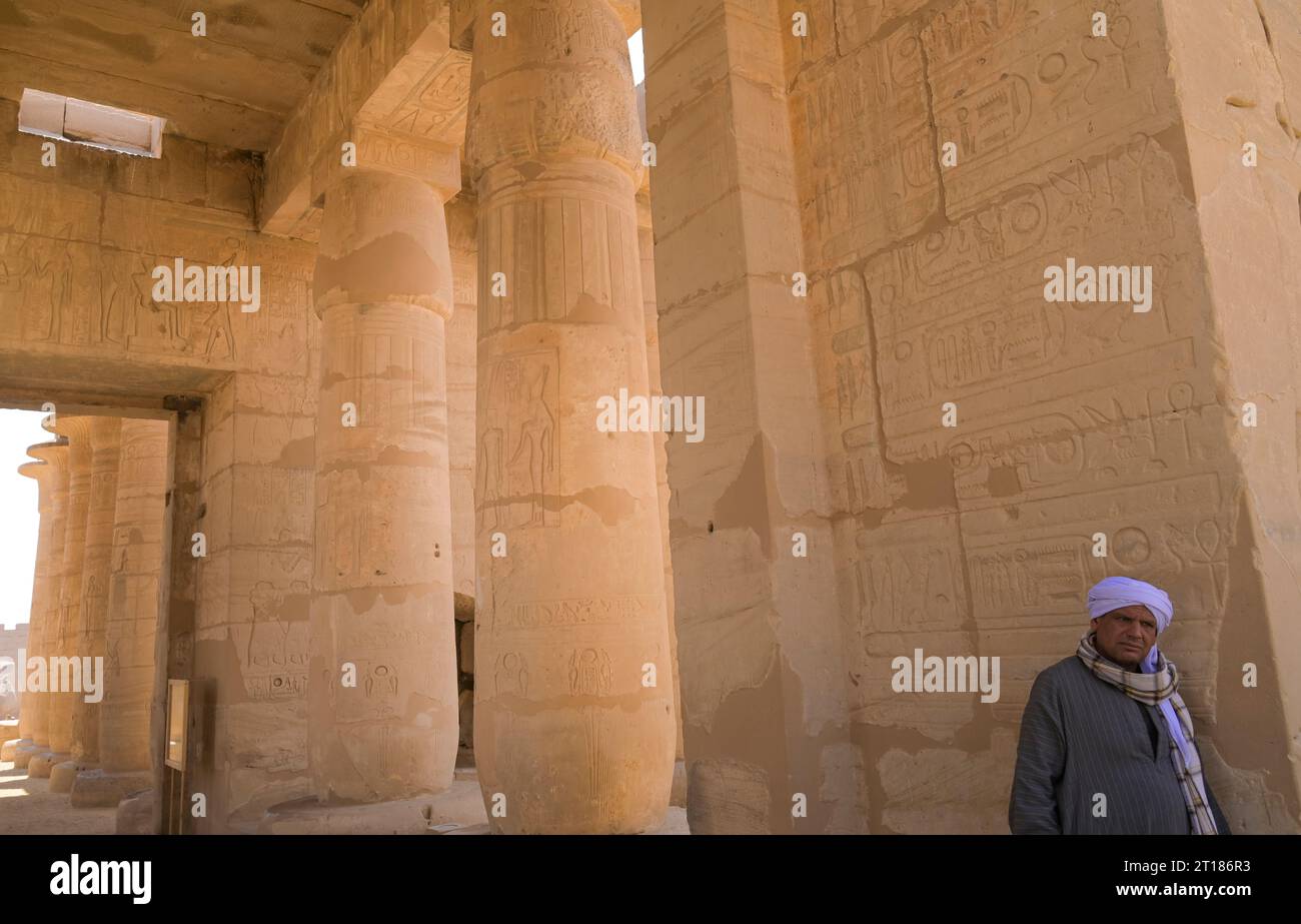 Wächter, großer Säulensaal Hypostyl, Ramesseum, Theben-West, Ägitten Banque D'Images