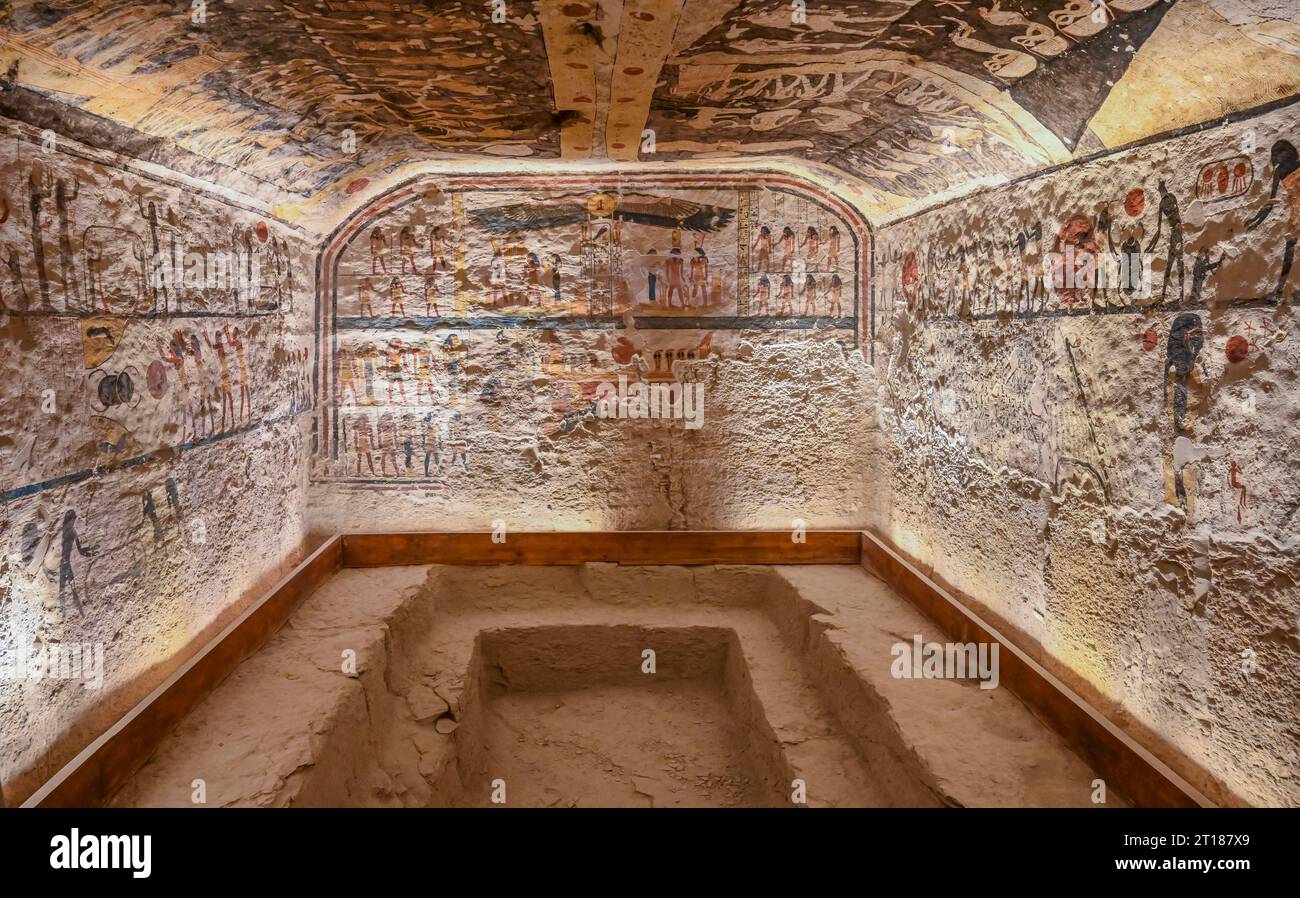 Grabkammer Ramses IX, KV 6, Tal der Könige, Theben-West, Ägitten Banque D'Images