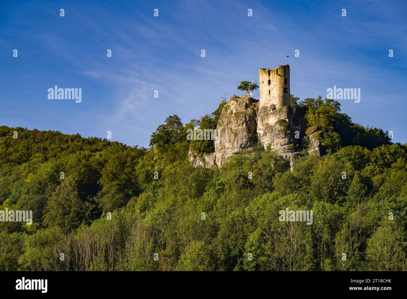 Die Burgruine Neideck in der Fränkischen Schweiz, Streitberg, Wiesenttal, Bayern, Deutschland | ruines du château de Neideck en Suisse franconienne, S. Banque D'Images