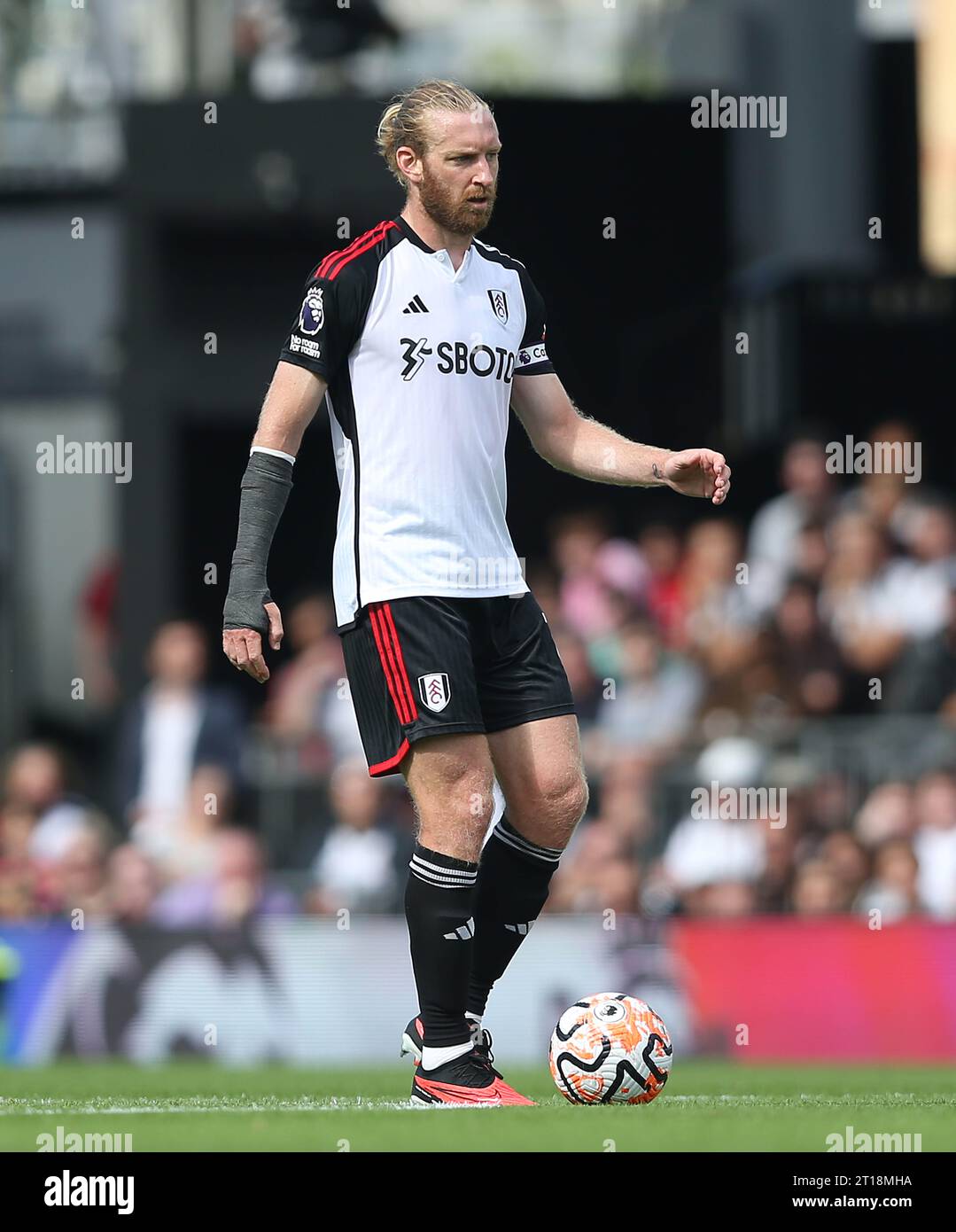 Tim Ream de Fulham. - Fulham v Brentford, Premier League, Craven Cottage Stadium, Londres, Royaume-Uni - 19 août 2023 usage éditorial uniquement - des restrictions DataCo s'appliquent Banque D'Images