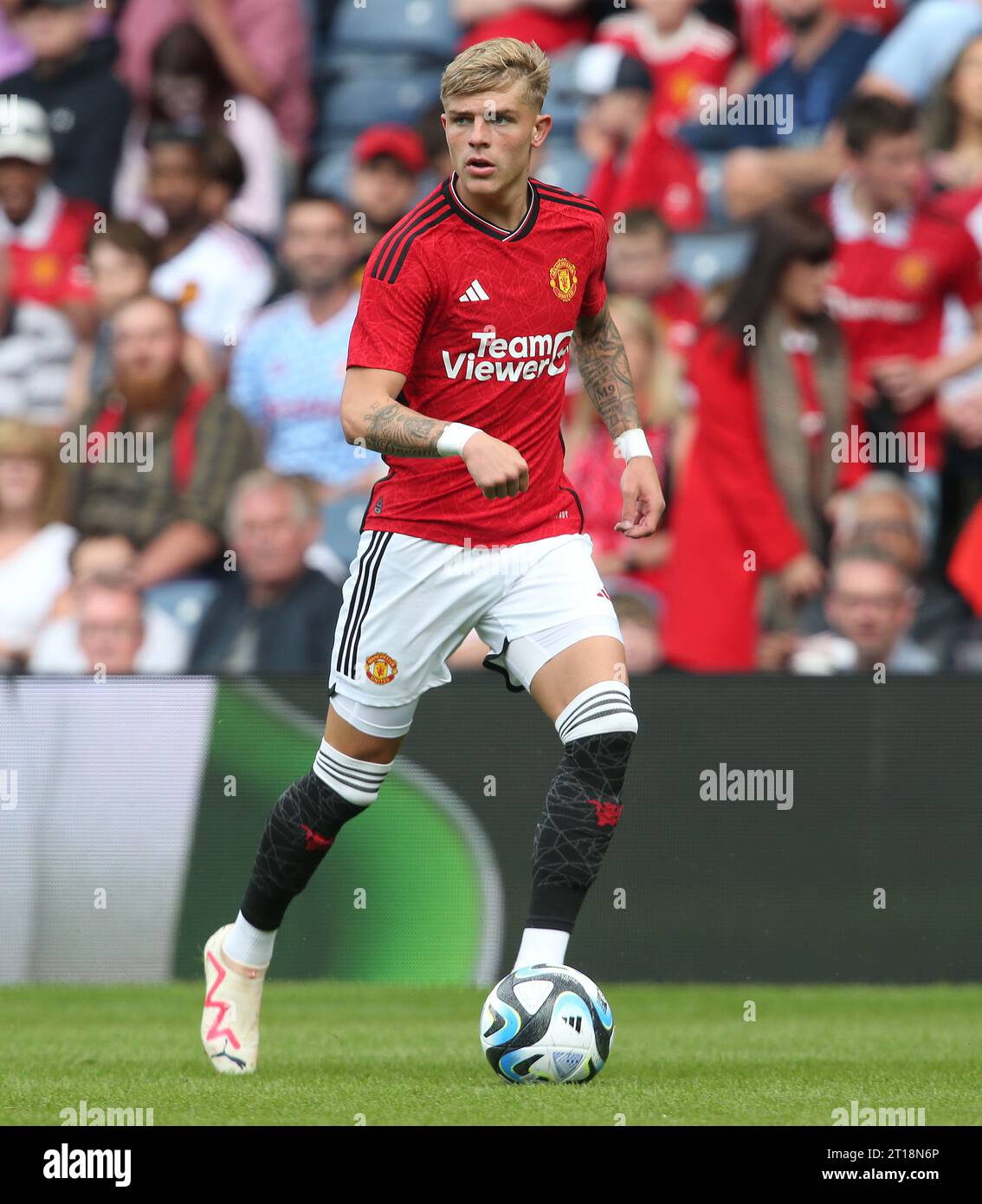 Brandon Williams de Manchester United. - Manchester United v Lyon, pré-saison amicale, Murrayfields Stadium, Édimbourg, Écosse, Royaume-Uni - 19 juillet 2023. Usage éditorial uniquement - des restrictions DataCo s'appliquent. Banque D'Images