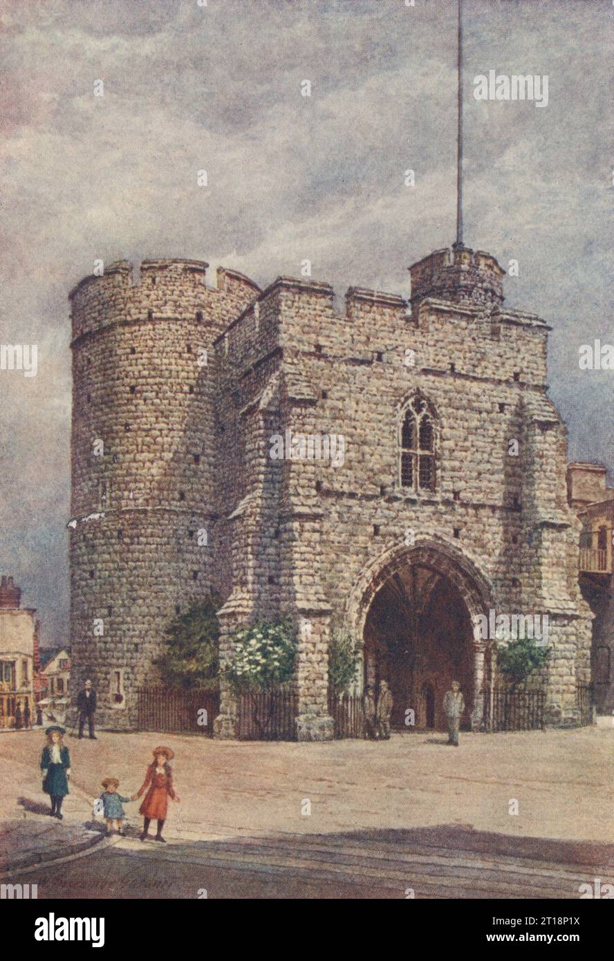 KENT. Westgate, Canterbury, par William Biscombe Gardner 1907 ancienne estampe antique Banque D'Images