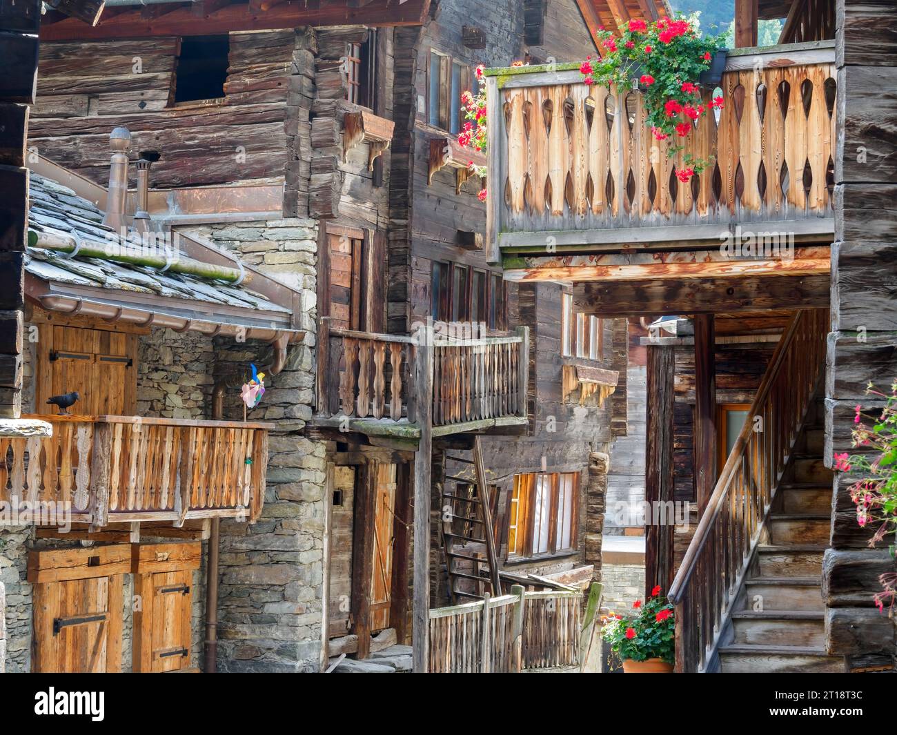 Vieux village, Zermatt, Suisse Banque D'Images