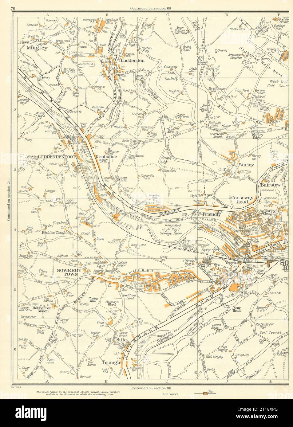 HALIFAX SOWERBY BRIDGE Luddenden friendly SCAR Head Warley Bairstow 1935 carte Banque D'Images