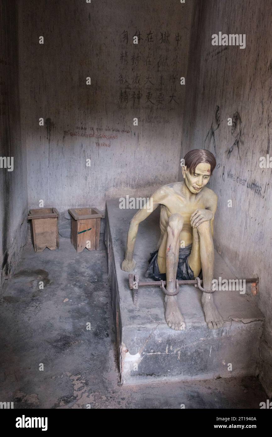 Ho Chi Minh, Vietnam. Musée des restes de guerre. Tiger cage prison coloniale française. Banque D'Images