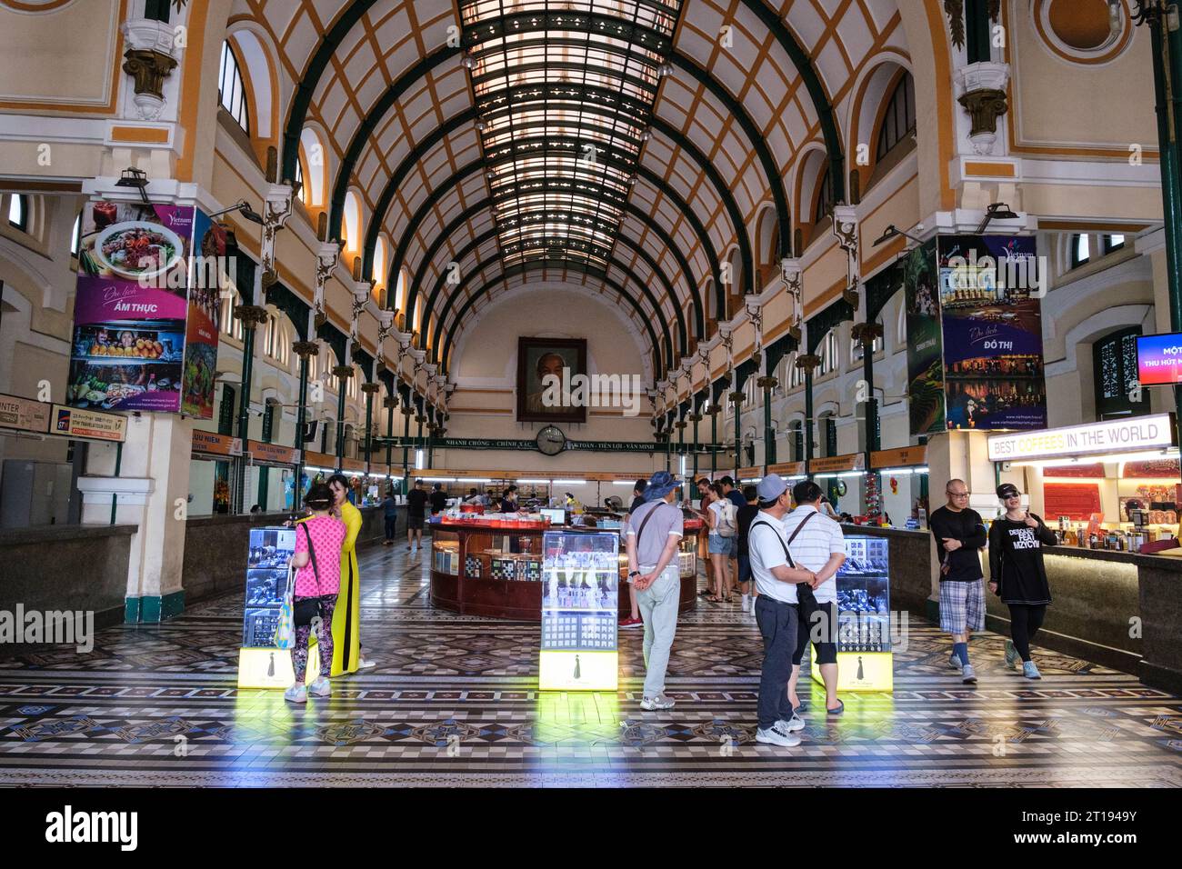 Ho Chi Minh, Vietnam. Bureau de poste de l'ère coloniale française. Banque D'Images