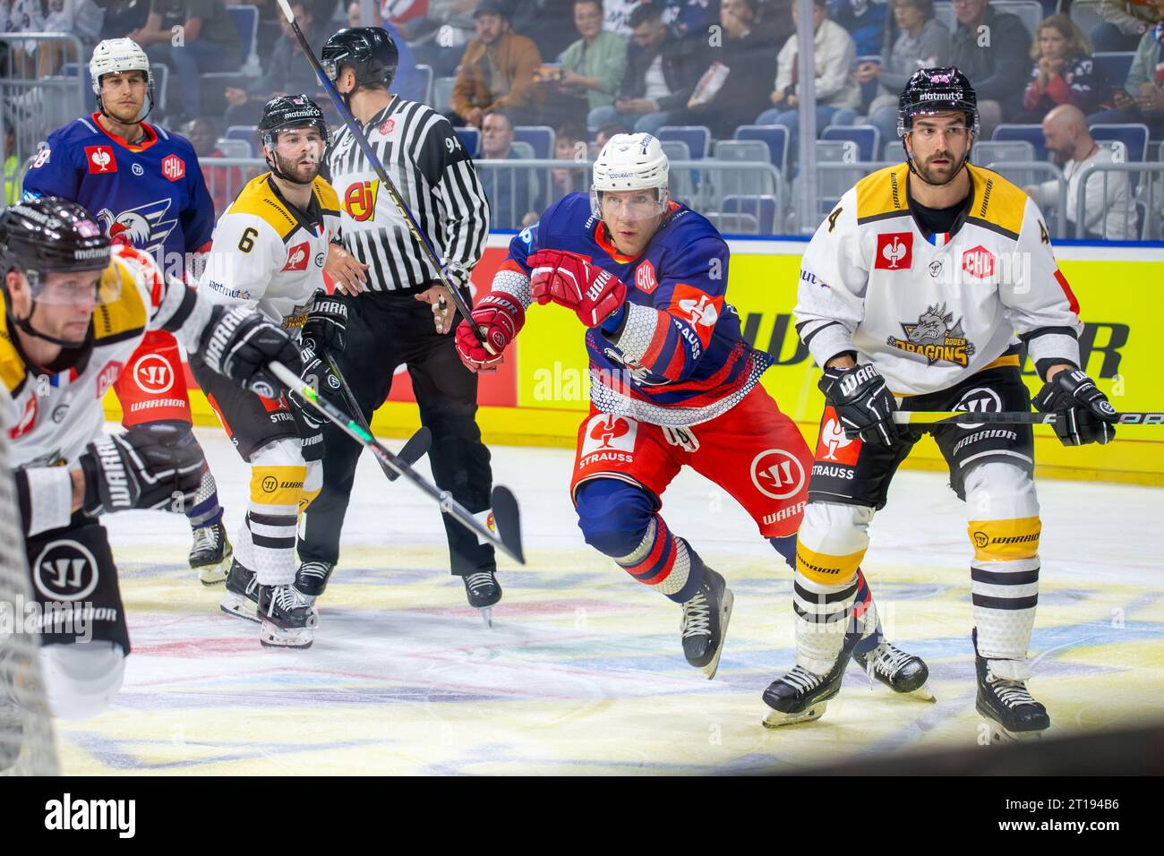 Spielszene Adler Mannheim gegen Rouen Dragons (Ligue des Champions de hockey) Banque D'Images