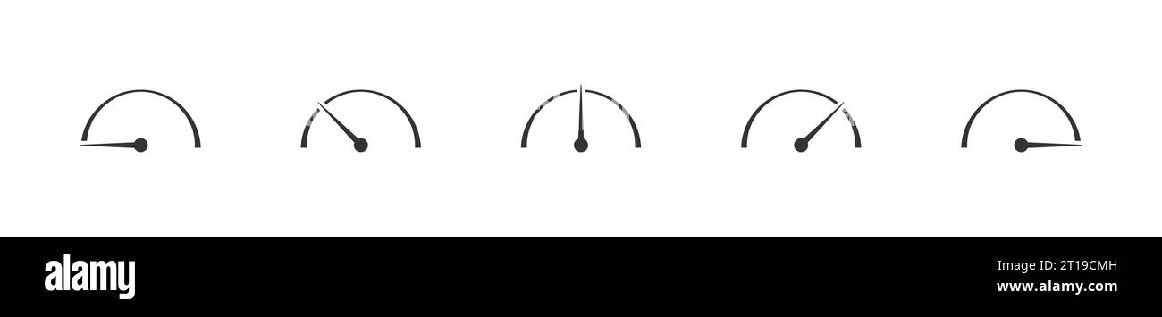 Icône de ligne de compteur de vitesse définie. Indicateur de vitesse de voiture, illustration isolée vectorielle Illustration de Vecteur