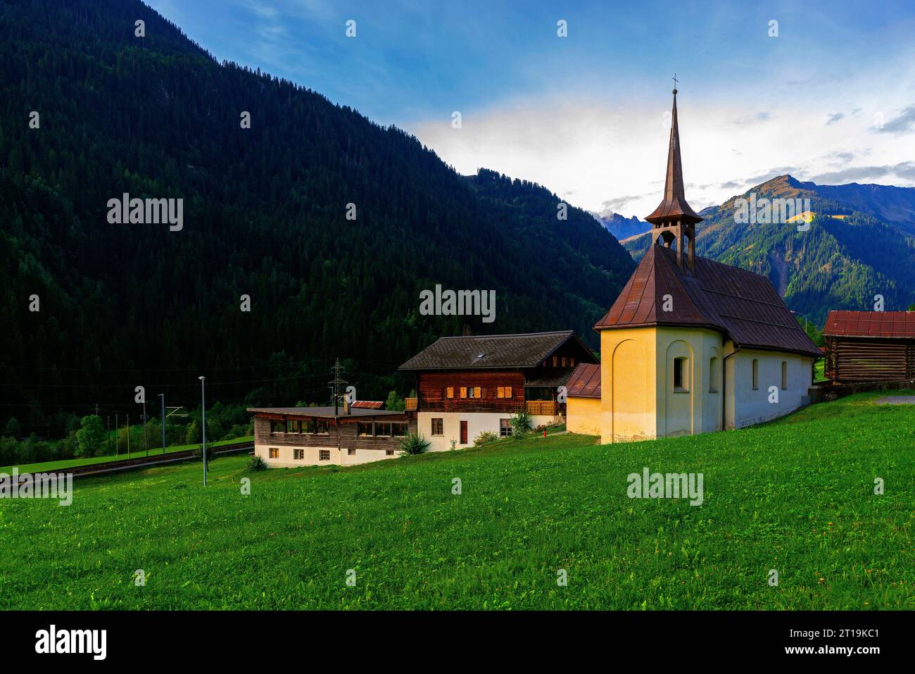 Le St. La chapelle Katharina Campliun est située dans Trun, canton de Graubünden, district de Surselva , Suisse. Banque D'Images