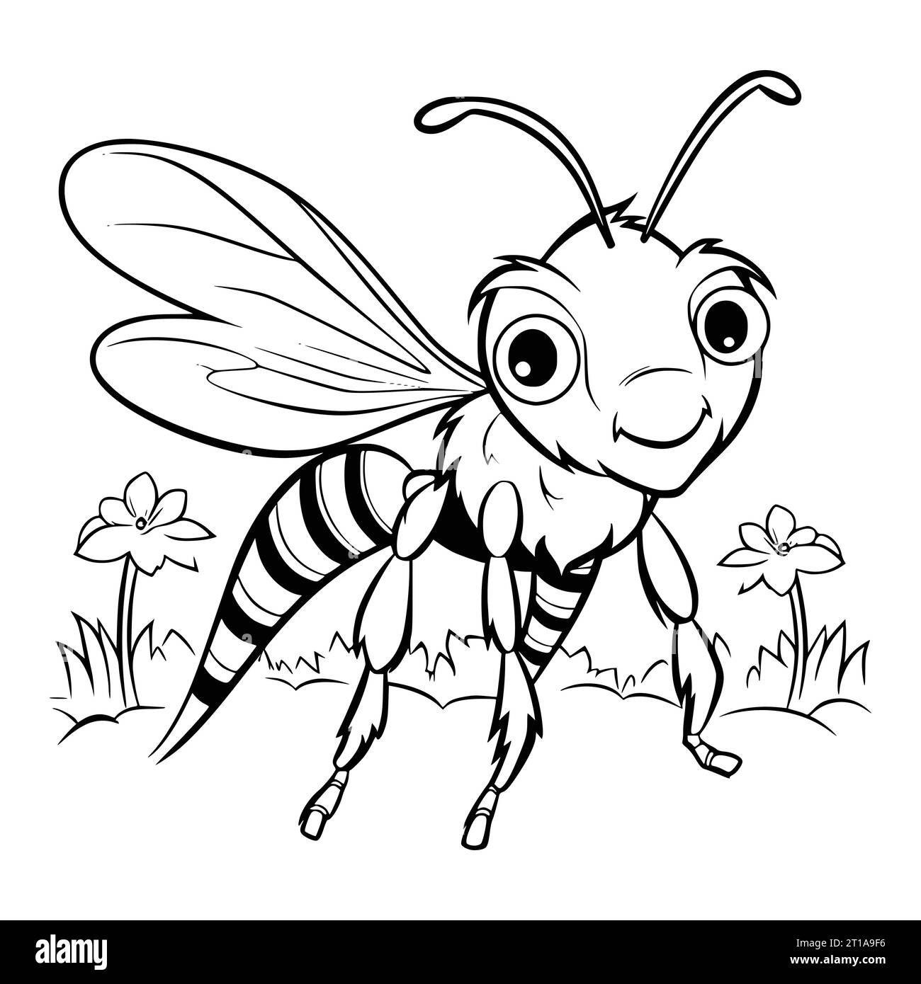 Page de coloriage Bumblebee pour les enfants Illustration de Vecteur