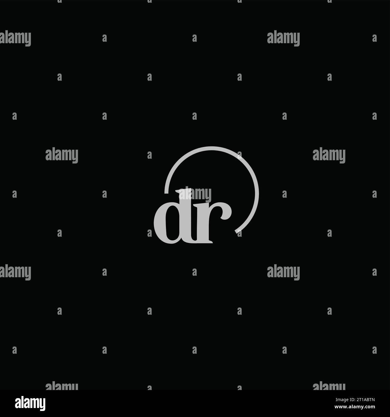 Dr initiales logo monogramme idées de conception Illustration de Vecteur