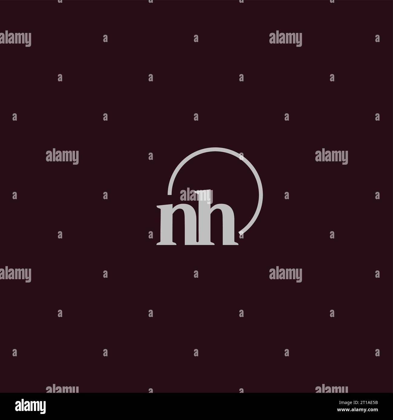 Idées de conception de monogramme de logo NH initiales Illustration de Vecteur