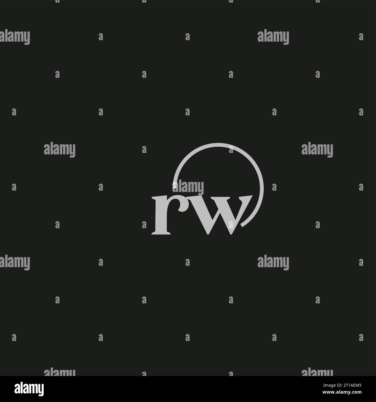 RW initiales logo monogramme idées de conception Illustration de Vecteur