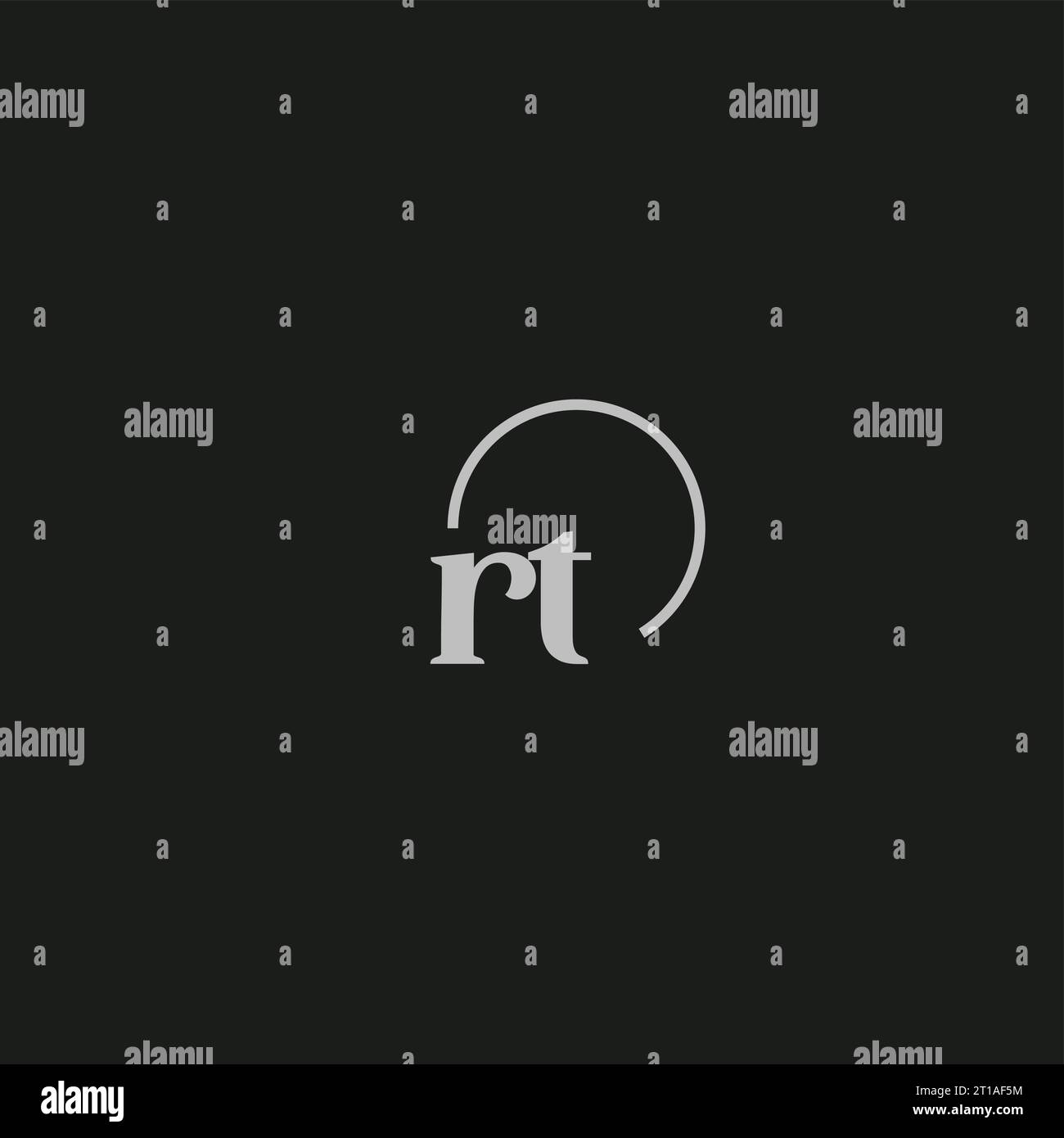 Idées de conception de monogramme logo RT initiales Illustration de Vecteur