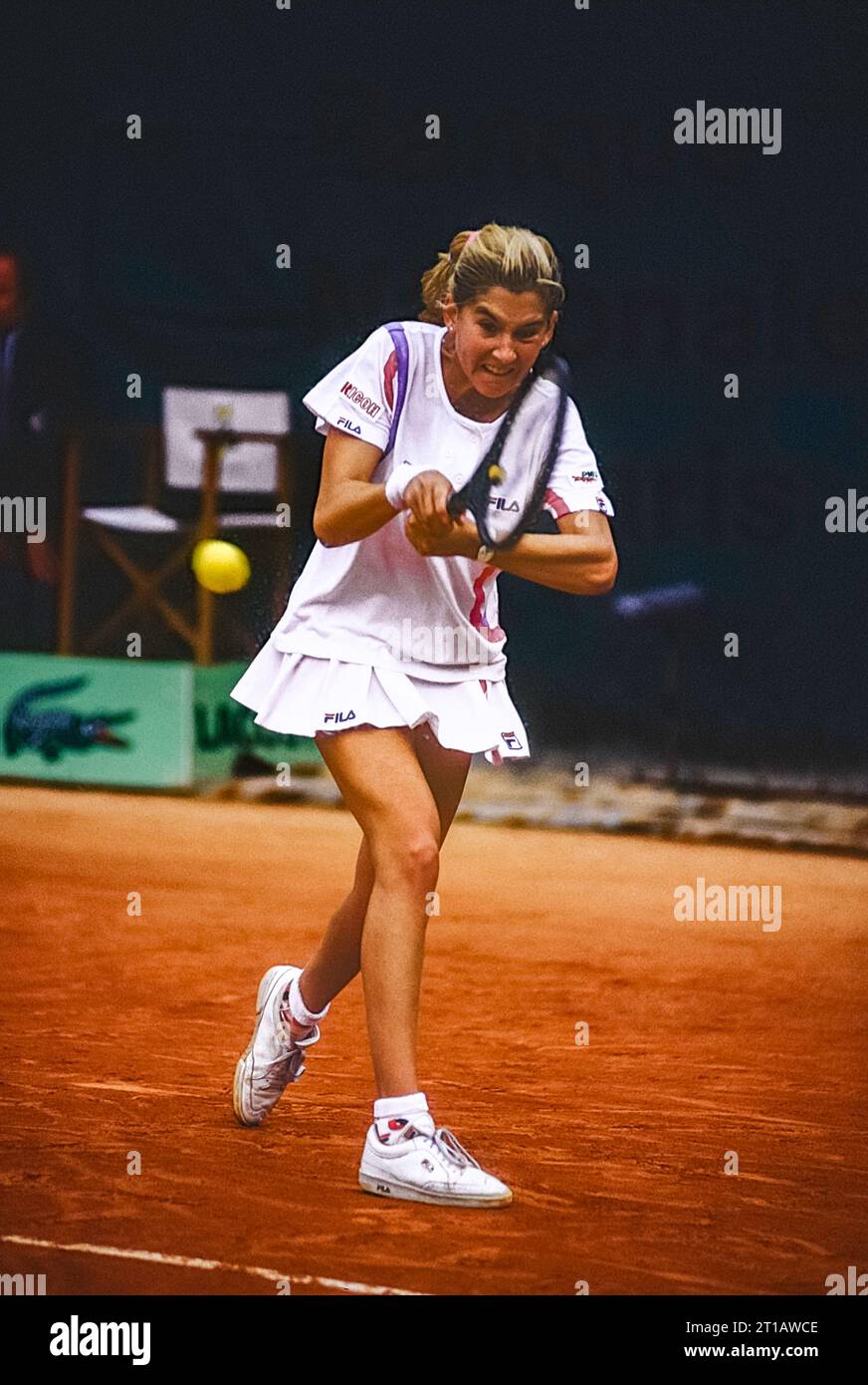 Monica Seles (YUG) Championne de simple féminin à l'Open de France de tennis 1990. Banque D'Images