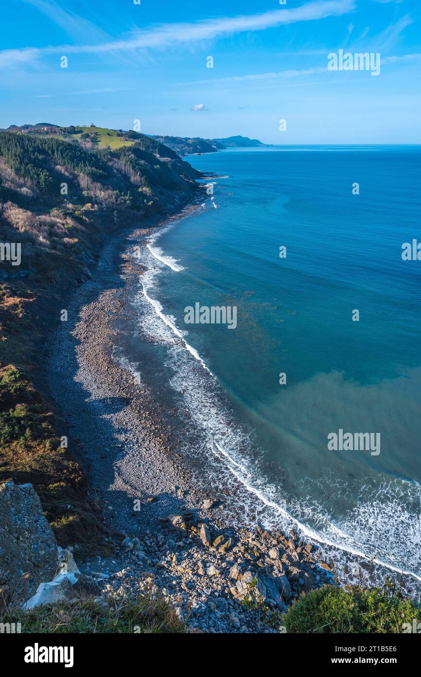 Belle côte de Deba à Zumaia. Pays Basque Banque D'Images