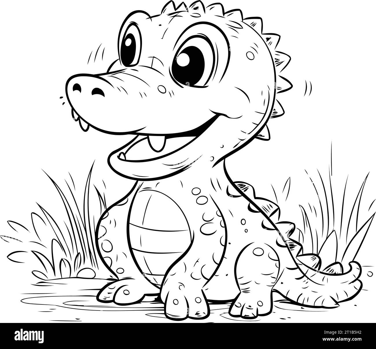 Mignon bébé crocodile. Illustration vectorielle. Livre de coloriage pour enfants. Illustration de Vecteur