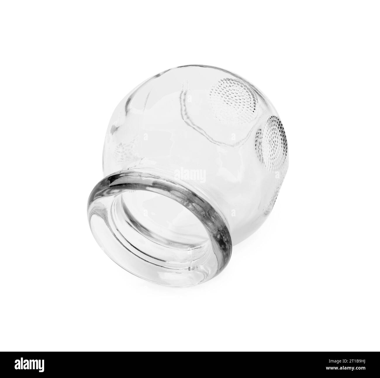 Une tasse en verre isolée sur blanc. La thérapie par ventouse Banque D'Images