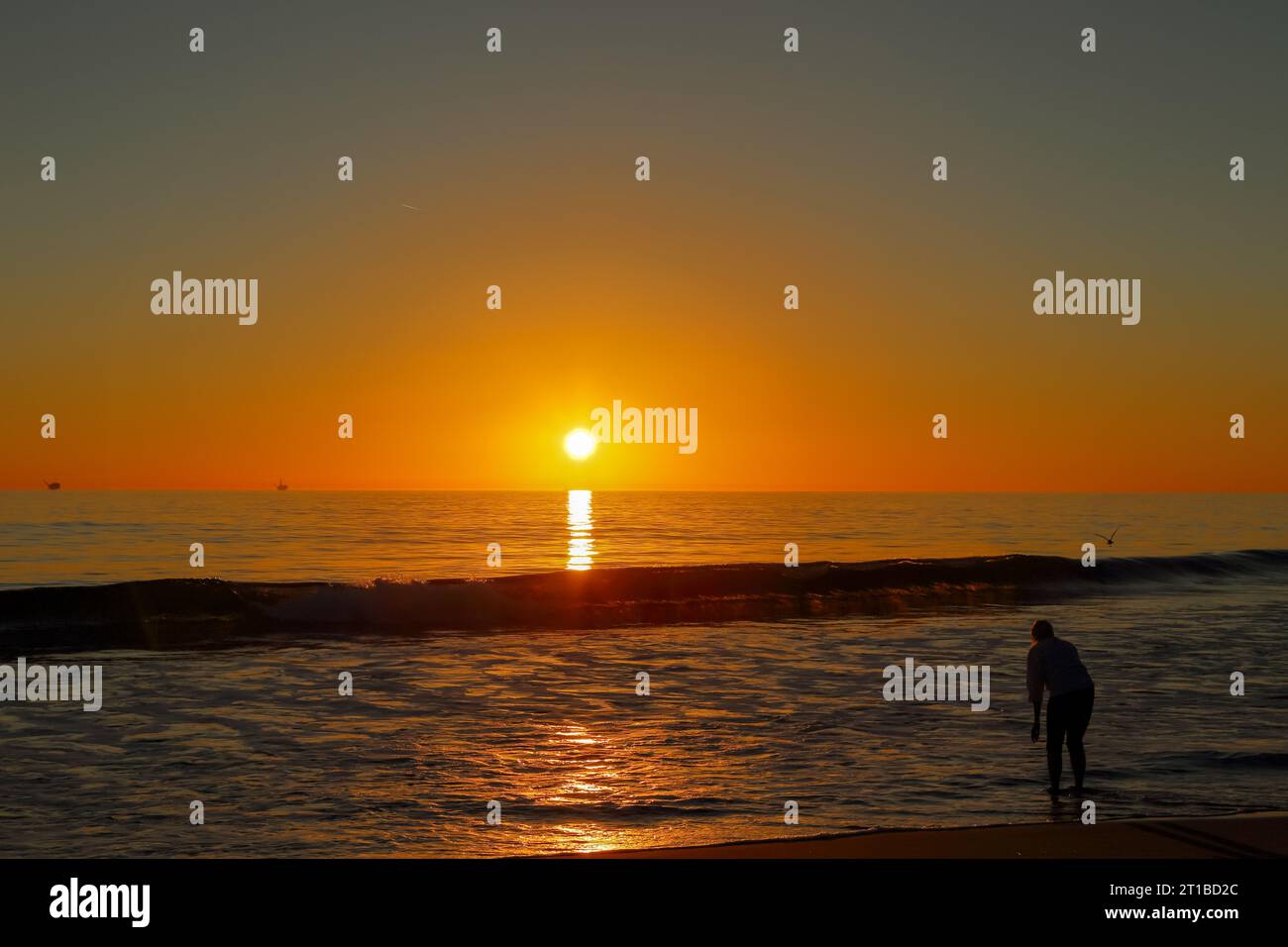 Coucher de soleil à El capitan State Beach, Californie Banque D'Images
