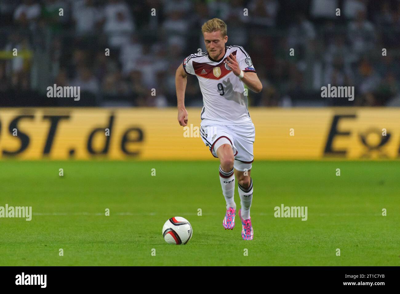 Andre Schuerrle Aktion Deutschland - Schottland 2:1 Fussball Laenderspiel EM Qualifikation in , Am 07.09.2014 Banque D'Images