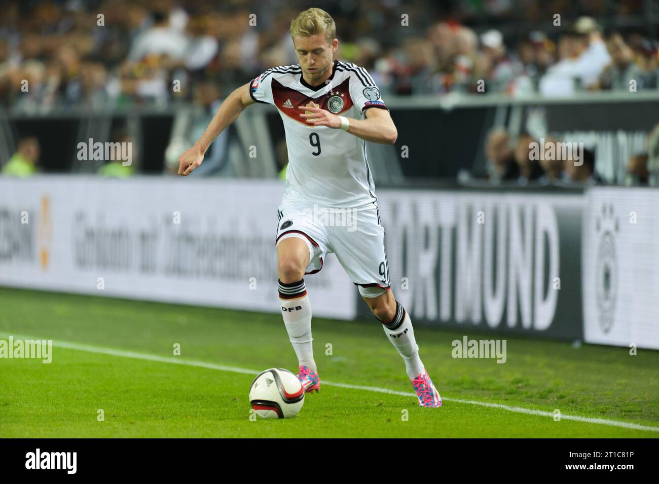 Andre Schuerrle Aktion Deutschland - Schottland 2:1 Fussball Laenderspiel EM Qualifikation in , Am 07.09.2014 Banque D'Images