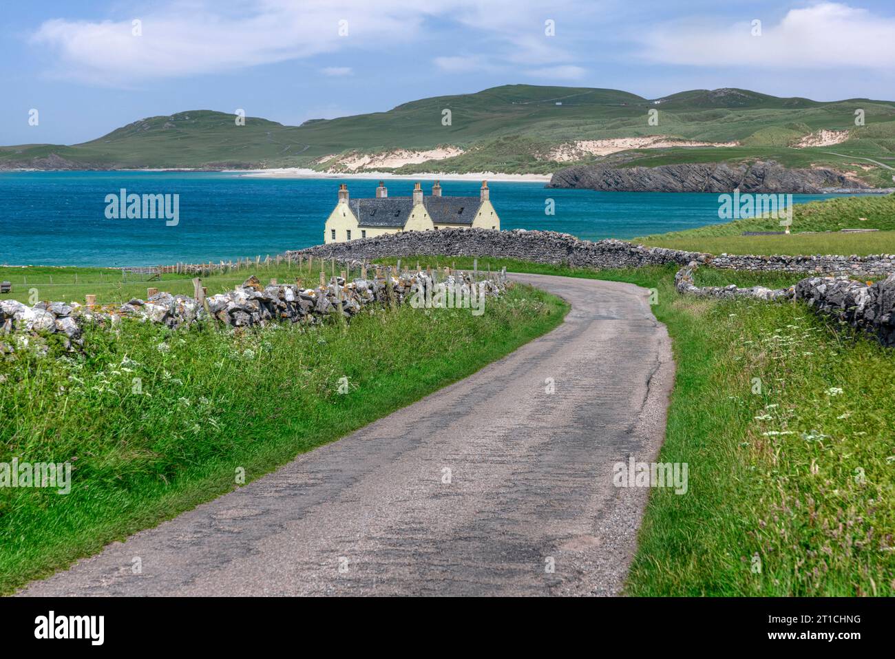 Balnakeil à Sutherland, en Écosse, abrite un certain nombre de sites historiques, y compris les ruines de l'église Balnakeil, et une belle plage de sable. Banque D'Images