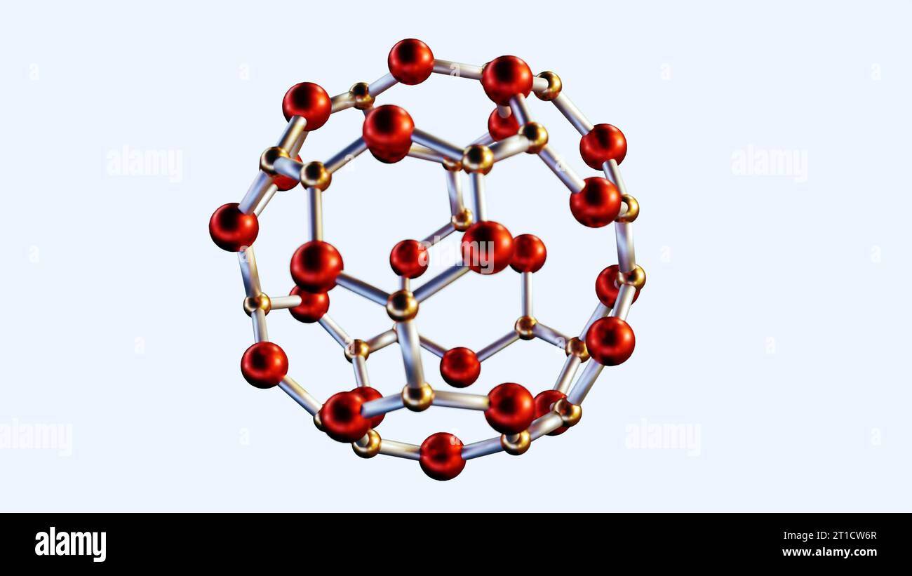 Nitrure de bore isolé ou nanocage B24N24 comme systèmes d'administration de médicaments dans le rendu 3d de fond blanc Banque D'Images